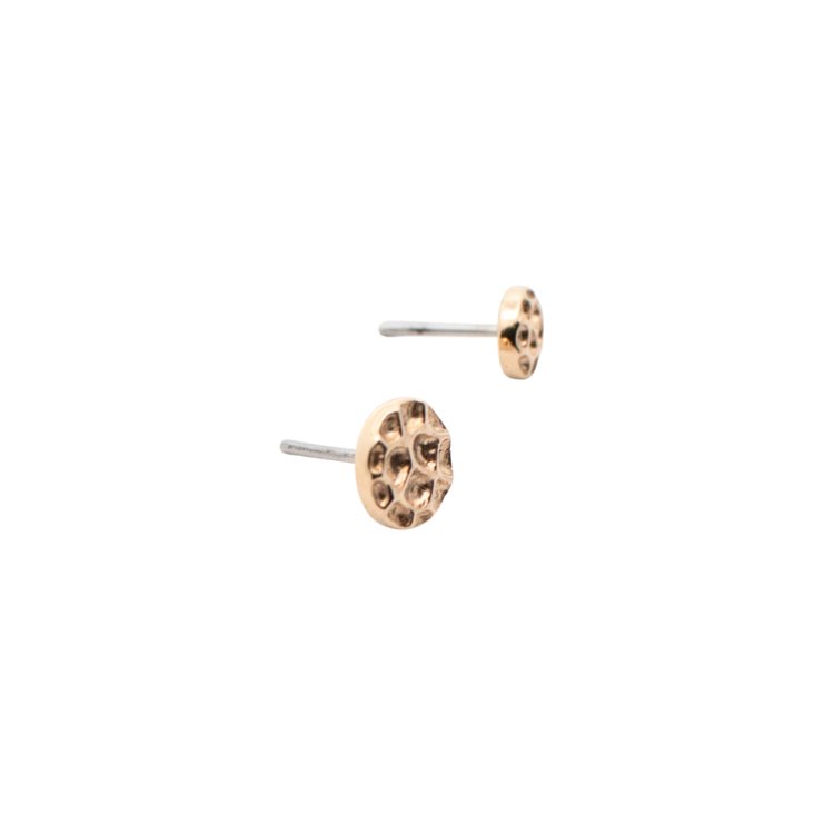 Yellow Gold Studs Hammered Disc Earring The Curated Lobe14k gold14k gold topcartilage