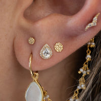 Yellow Gold Studs Hammered Disc Earring The Curated Lobe14k gold14k gold topcartilage