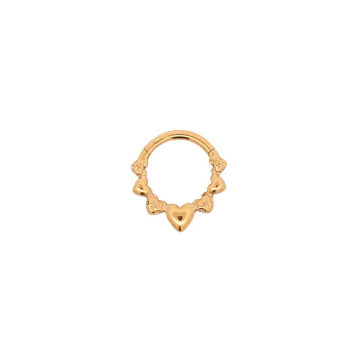 Yellow Gold Hoops Heart Clicker The Curated Lobebestsellerbestsellerscartilage