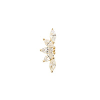 Yellow Gold Studs Long Crystal Fan Earring The Curated Lobe14k gold14k gold topcartilage