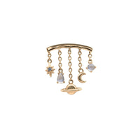 Yellow Gold Studs Moonstone Celestial Earring The Curated Lobe14k gold14k gold topcartilage