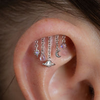 Yellow Gold Studs Moonstone Celestial Earring The Curated Lobe14k gold14k gold topcartilage