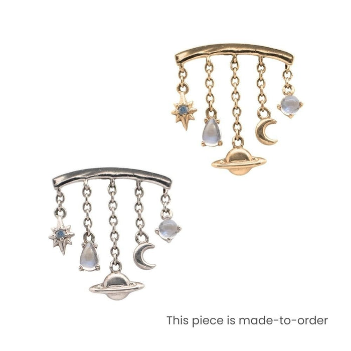 Yellow Gold Studs Moonstone Celestial Earring The Curated Lobe14k gold14k gold topcartilage