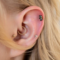 Yellow Gold Threadless Tops Moss Agate Fan Earring Top The Curated Lobecartilageconchflat