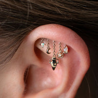 Yellow Gold Studs Opal Coven Earring The Curated Lobe14k gold14k gold topcartilage