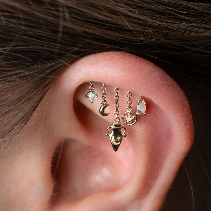 Yellow Gold Studs Opal Coven Earring The Curated Lobe14k gold14k gold topcartilage