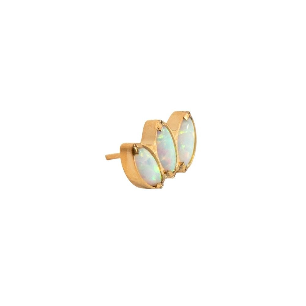 Yellow Gold Threadless Tops Opal Fan Earring Top The Curated Lobecartilageconchflat