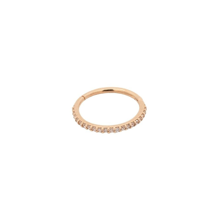 Yellow Gold Hoops Pave Bottom - Facing Crystal Clicker Hoop The Curated Lobe14k goldcartilagecartilage jewelry