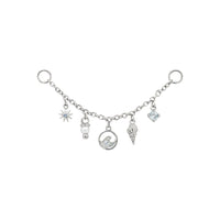 White Gold Chains Connectors & Ear Jackets Pearl Ocean Chain Connector The Curated Lobe14k goldaquamarinecartilage