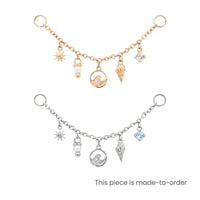 Yellow Gold Chains Connectors & Ear Jackets Pearl Ocean Chain Connector The Curated Lobe14k goldaquamarinecartilage