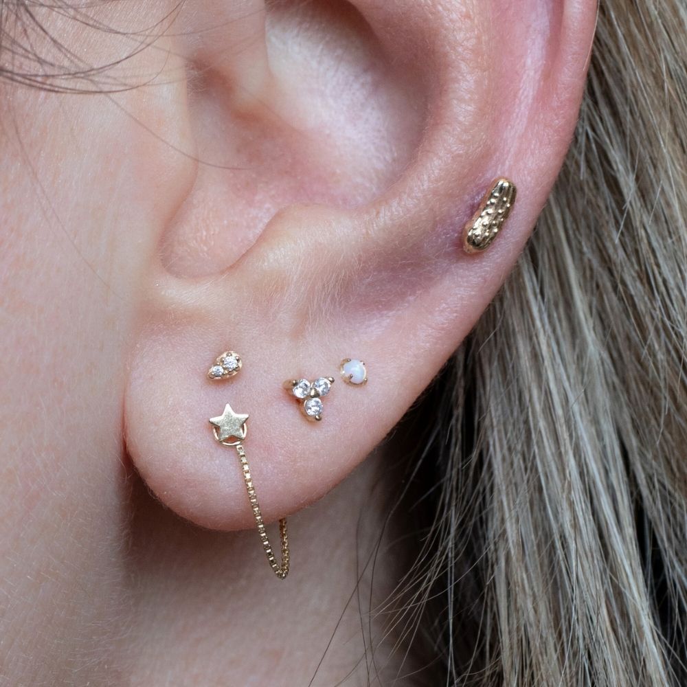 Yellow Gold Studs Pickle Earring The Curated Lobe14k gold14k gold topcartilage