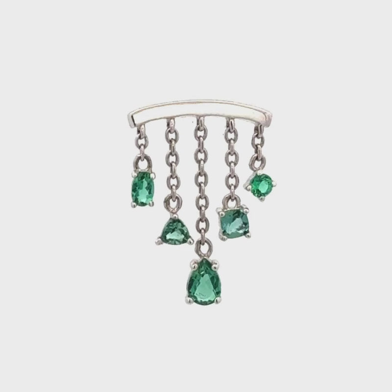 Emerald Multi-Cut Chandelier Earring