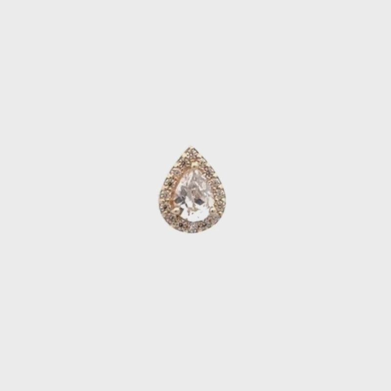 Pave Crystal Droplet Earring