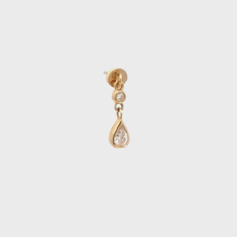 Teardrop Crystal Vertical Helix Earring