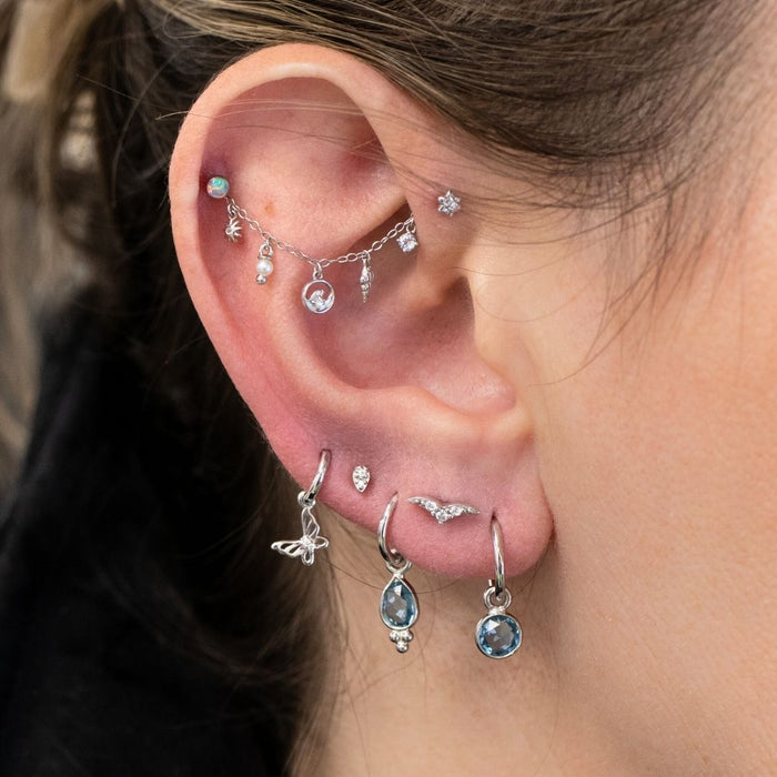 Gold Charms Round Gemstone Charm The Curated Lobecartilagecharmsgemstone charms