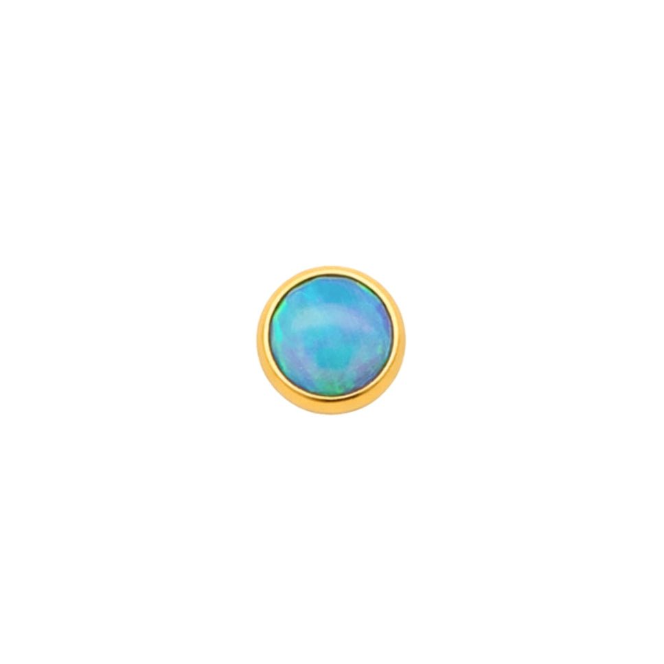 Gold Threadless Tops Round Opal Cabochon Earring Top The Curated Lobecartilageconchflat