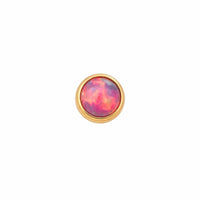 Gold Threadless Tops Round Opal Cabochon Earring Top The Curated Lobecartilageconchflat