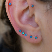 Gold Threadless Tops Round Opal Cabochon Earring Top The Curated Lobecartilageconchflat