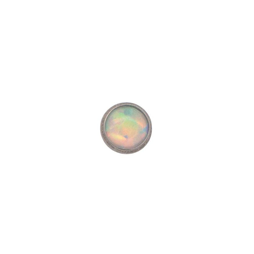 Silver Threadless Tops Round Opal Cabochon Earring Top The Curated Lobecartilageconchflat