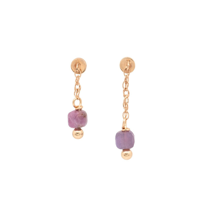Yellow Gold Earrings Single Gemstone Floating or Vertical Helix Earring The Curated Lobecartilagefloating helixhelix