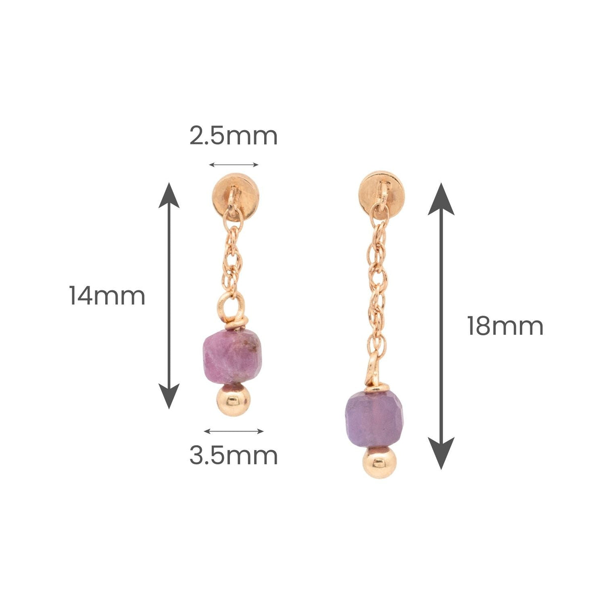 Yellow Gold Earrings Single Gemstone Floating or Vertical Helix Earring The Curated Lobecartilagefloating helixhelix