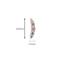 Yellow Gold Studs Small Curved Crystal Earring The Curated Lobe14k gold14k gold topcartilage