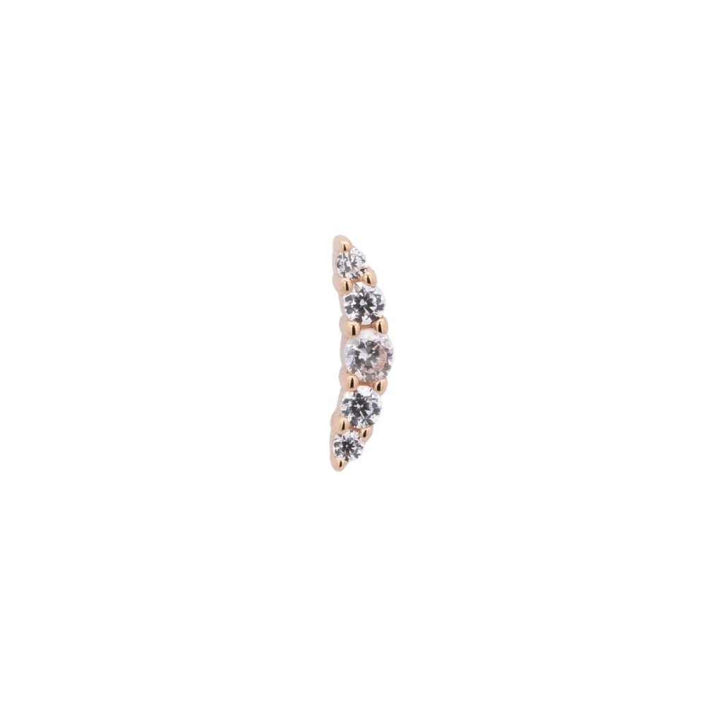 Yellow Gold Studs Small Curved Crystal Earring The Curated Lobe14k gold14k gold topcartilage
