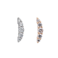 Yellow Gold Studs Small Curved Crystal Earring The Curated Lobe14k gold14k gold topcartilage