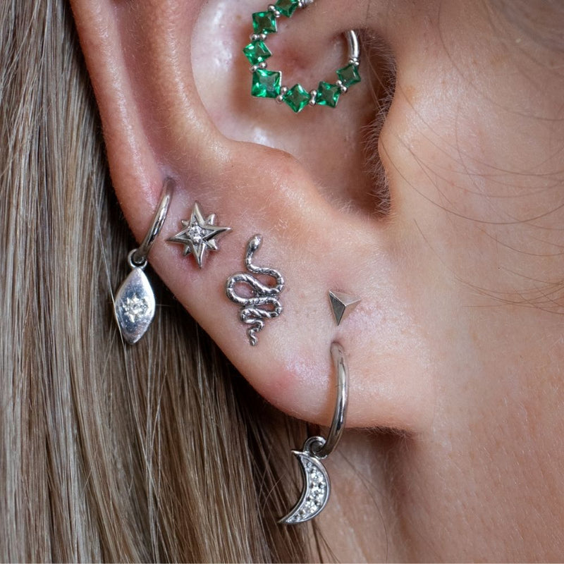 Yellow Gold Studs Snake Earring The Curated Lobe14k gold14k gold topcartilage