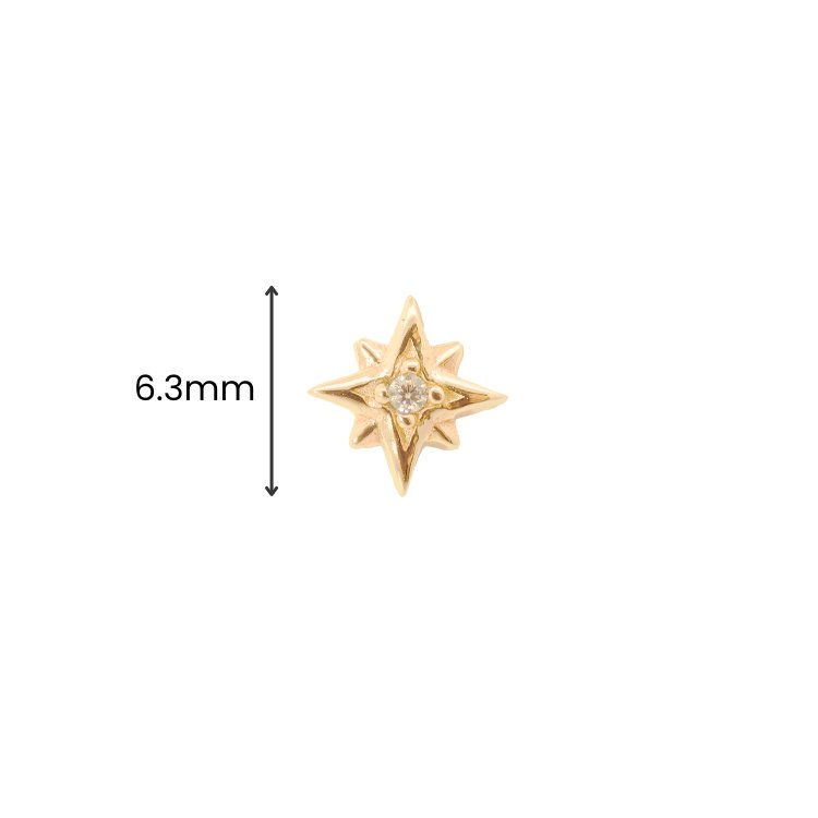 Yellow Gold Studs Star Earring The Curated Lobe14k gold14k gold topcartilage