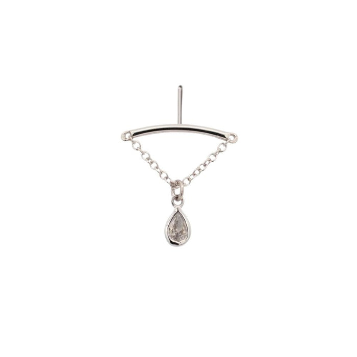 White Gold Studs Teardrop Floating or Vertical Helix Earring The Curated Lobe14k gold14k gold topcartilage