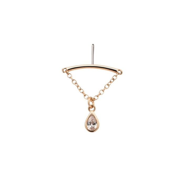 Yellow Gold Studs Teardrop Floating or Vertical Helix Earring The Curated Lobe14k gold14k gold topcartilage