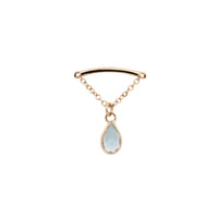 Yellow Gold Studs Teardrop Gemstone Floating Helix Earring The Curated Lobe14k goldblue topazcartilage