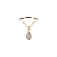 Yellow Gold Studs Teardrop Gemstone Floating Helix Earring The Curated Lobe14k goldblue topazcartilage