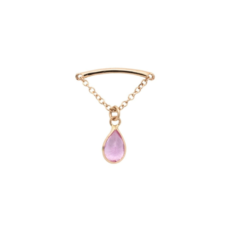 Yellow Gold Studs Teardrop Gemstone Floating Helix Earring The Curated Lobe14k goldblue topazcartilage