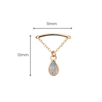 Yellow Gold Studs Teardrop Gemstone Floating Helix Earring The Curated Lobe14k goldblue topazcartilage