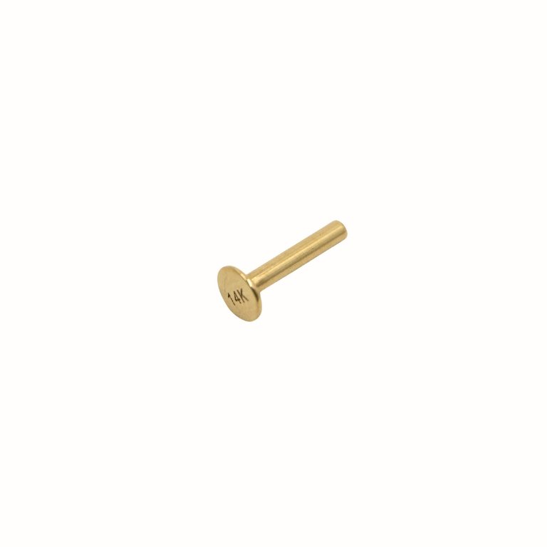 Yellow Gold Threadless Barbells Threadless Flat Back Labret Barbell The Curated Lobe14k gold14k threadless barbellconch