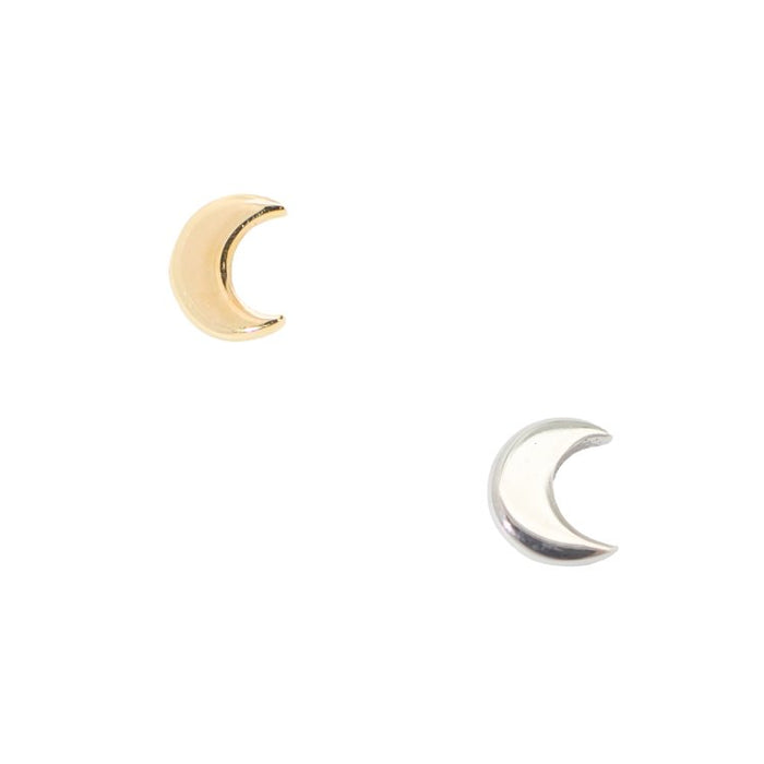 Yellow Gold Studs Tiny Crescent Moon Earring The Curated Lobe14k gold14k gold topcartilage