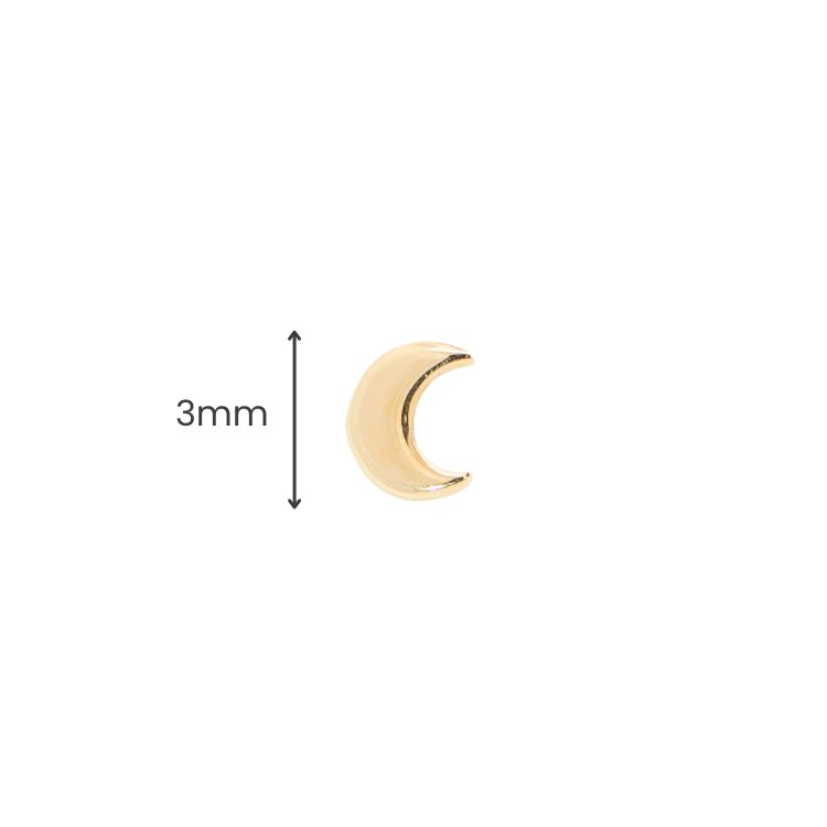 Yellow Gold Studs Tiny Crescent Moon Earring The Curated Lobe14k gold14k gold topcartilage