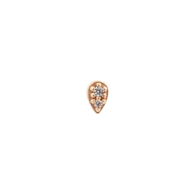 Yellow Gold Studs Tiny Crystal Droplet Earring The Curated Lobe14k gold14k gold topcartilage