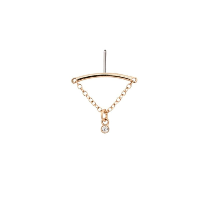 Yellow Gold Studs Tiny Gem Floating or Vertical Helix Earring The Curated Lobe14k gold14k gold topcartilage