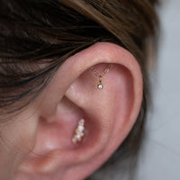 Yellow Gold Studs Tiny Gem Floating or Vertical Helix Earring The Curated Lobe14k gold14k gold topcartilage