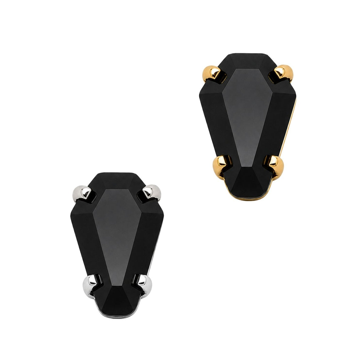 Black Crystal Coffin Earring Top