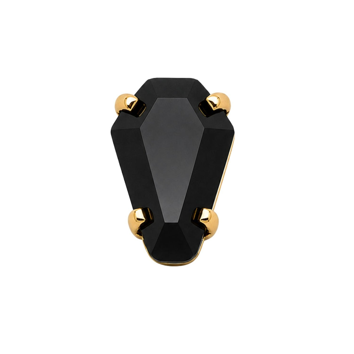 Black Crystal Coffin Earring Top
