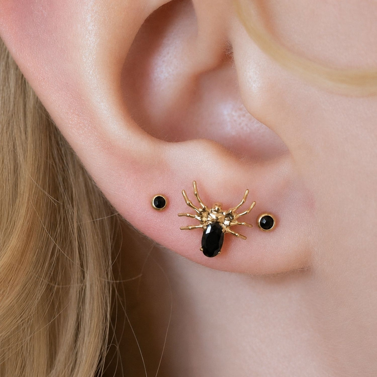 Jet Swarovski Crystal Earring Top