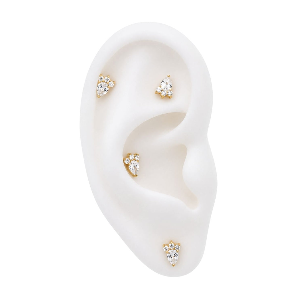 Crystal Droplet Cluster Earring Top