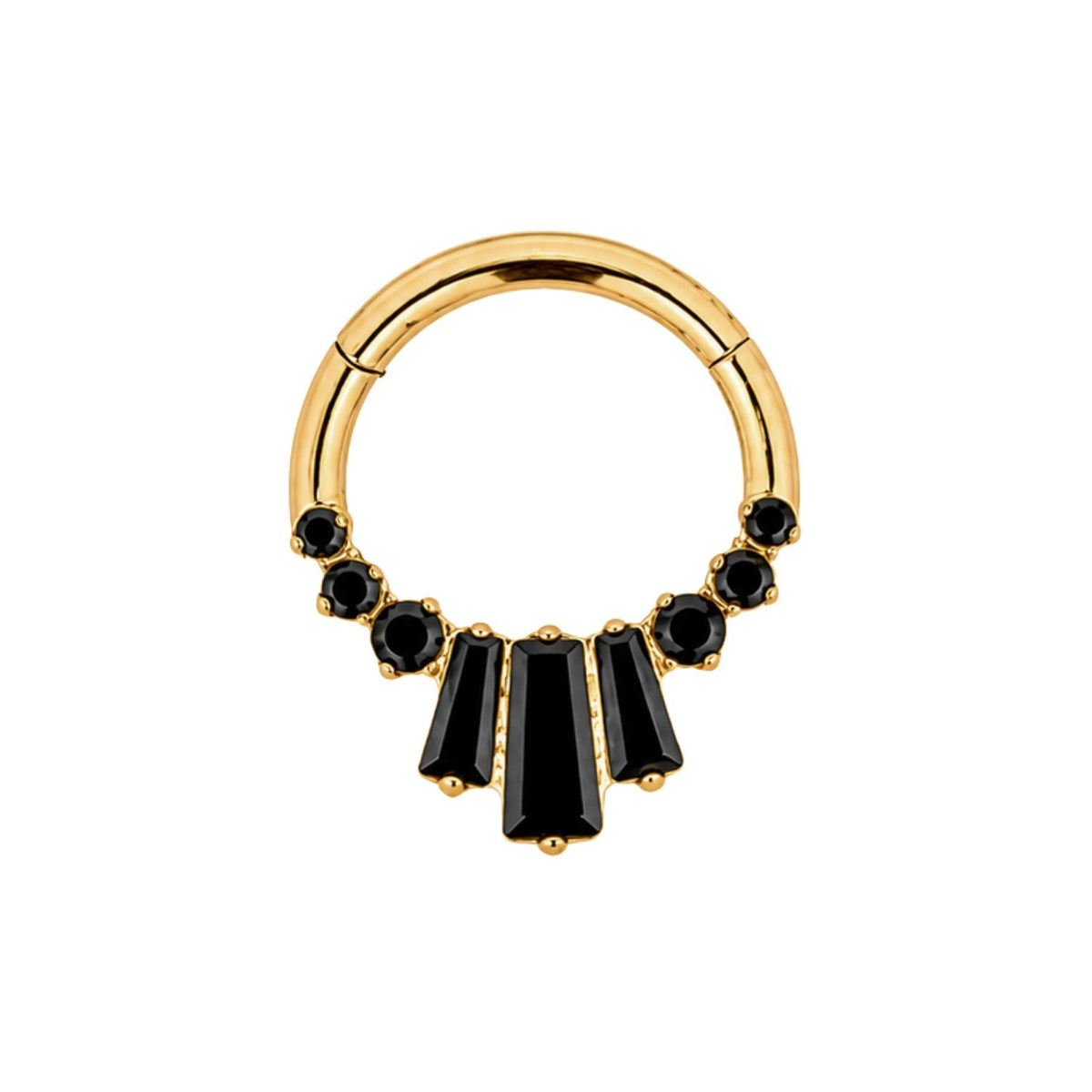 Baguette Crystal Daith Clicker Hoop