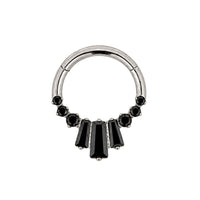 Baguette Crystal Daith Clicker Hoop