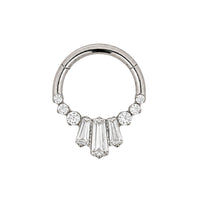 Baguette Crystal Daith Clicker Hoop
