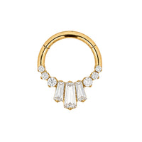 Baguette Crystal Daith Clicker Hoop